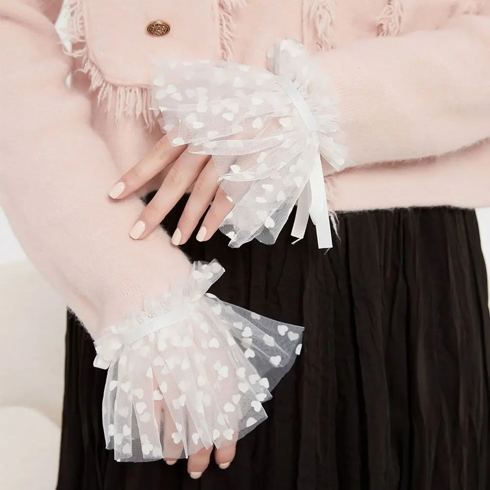 

New DIY Detachable Cuffs Black/White Lace Lace Wrist Fake Sleeves Cuffs Daily Accessory