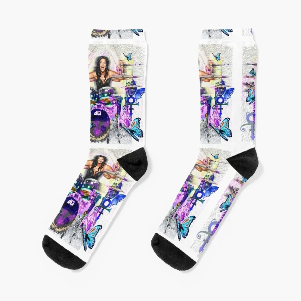 Sheila E. drummer - Prince drum woman - digital art by IonaArtDigital Socks cartoon cute Boy Child Socks Women's