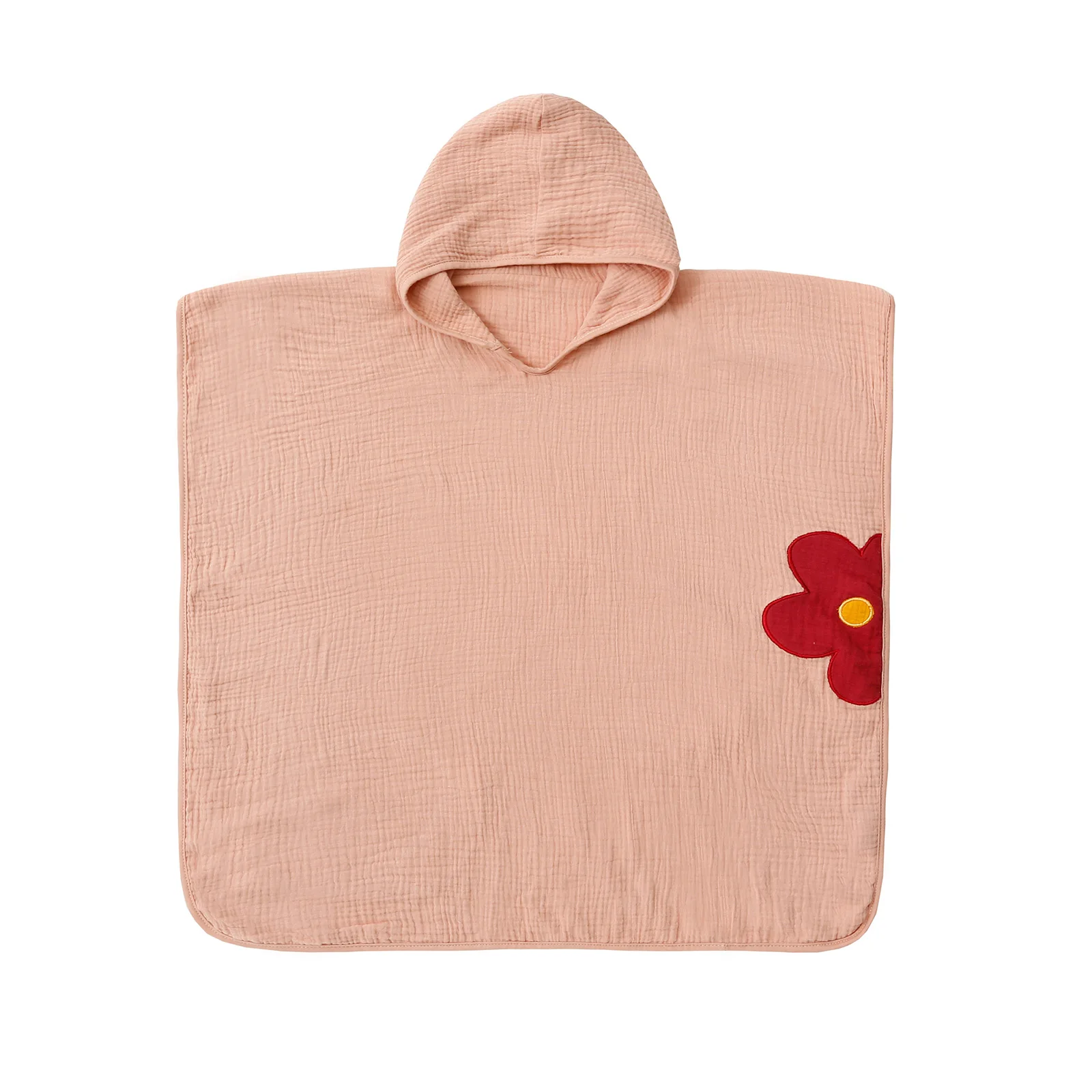 

Cotton Gauze Children'S Hooded Cloak Bath Towel With Hat Bathrobe Beach Towel
