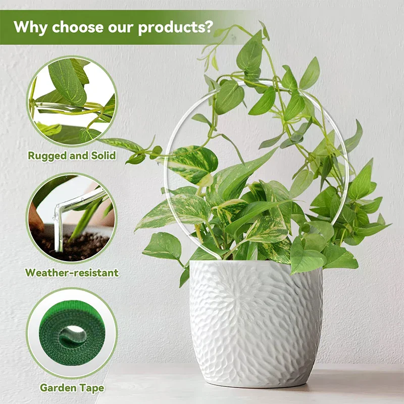 1/2Pcs Transparent U-Shaped Acrylic Vertical Garden Plant Stake Climbing Frame Durable For Indoor Vine And Flower Pot Support
