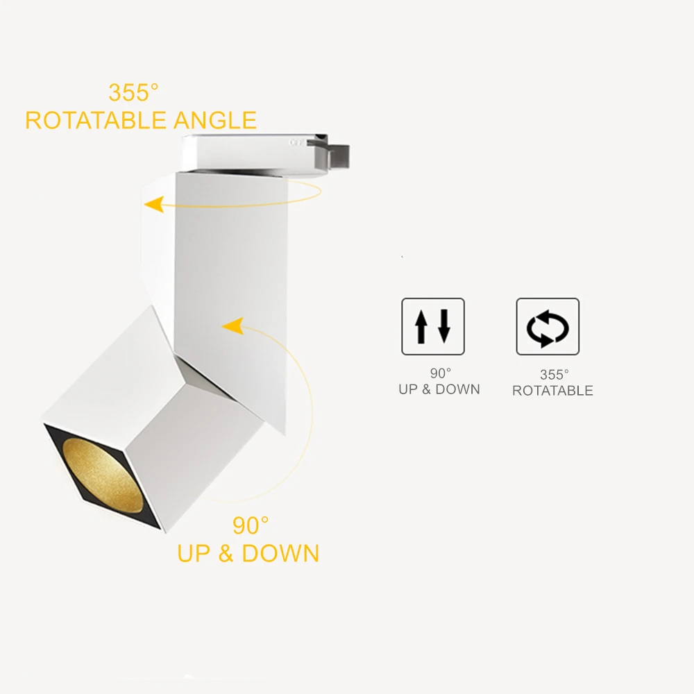 Focos LED plegables, lámpara de techo montada en superficie, 10W, 12W, 15W, iluminación de riel, iluminación para tienda de ropa y dormitorio