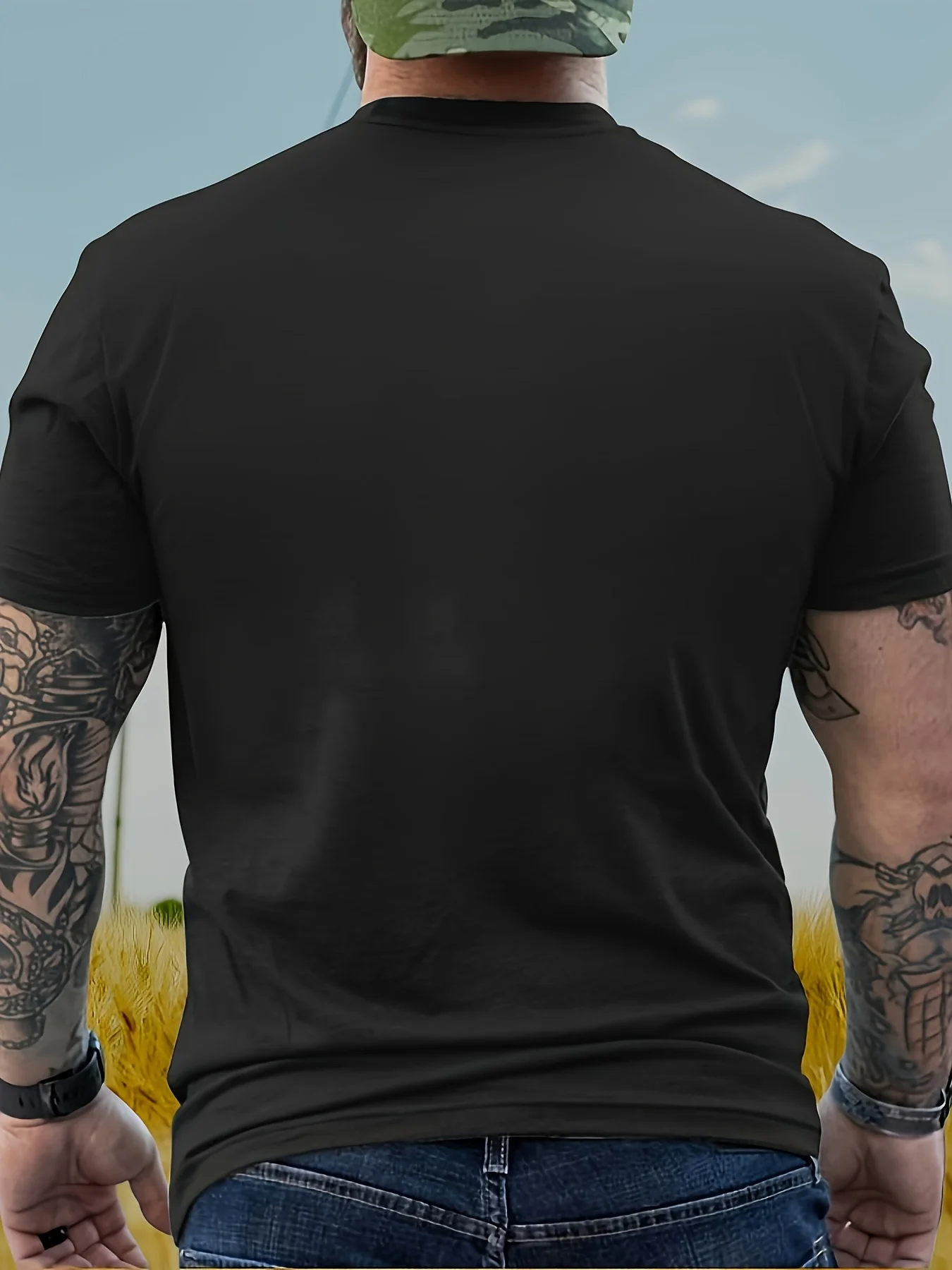 قبعة Best Daddy Ever Denim مطبوعة من القطن الثقيل بأكمام قصيرة كاجوال عصرية ومريحة ومسامية وخفيفة الوزن للصيف