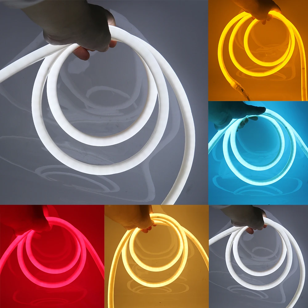 Neon LED Strip Light AC220V EU Plug 2835 120LEDs/m Flexible Neon Rope Light Outdoor Waterproof  IP67 Lamp For Holiday 1-100m