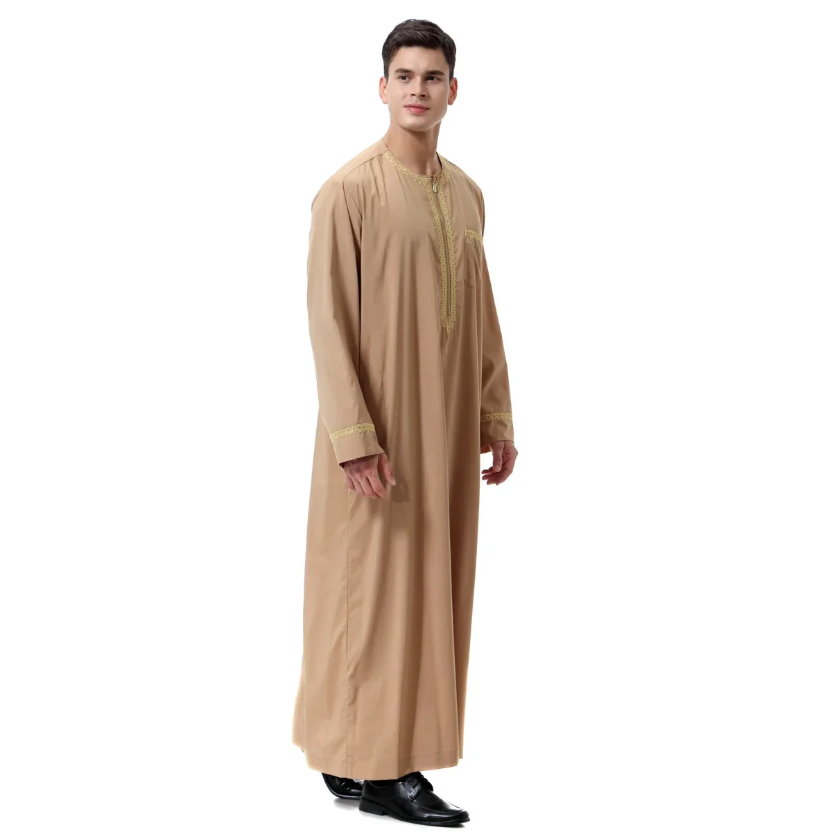 White Robe Spring Jubba Thobe for Muslim Men Arabic Wear Elegant Kaftan Pakistan Long Sleeve Dubai Tradistional Wear Thobe