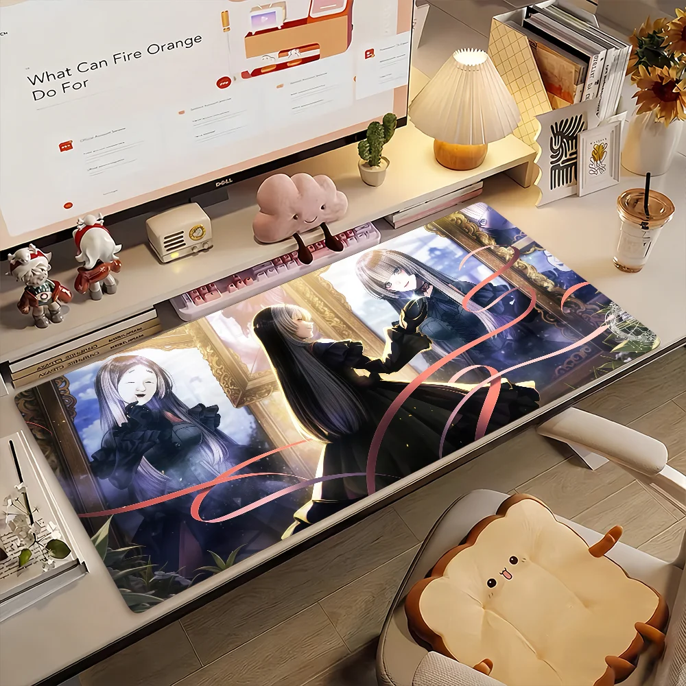 Large Waifu Cute Streamer Girl Extra Large Thick Mouse Pad Non Slip Rubber Base Stitched Edge Desk Mat For PC Laptop Cute