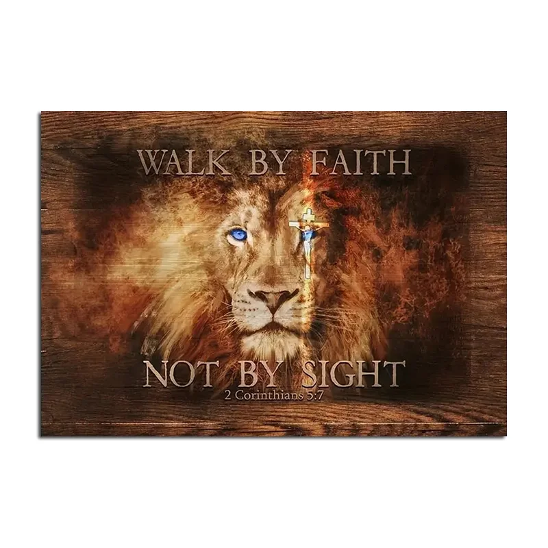 'Walk By Faith Not By Sight' Jesus Canvas Painting Christian Poster and Prints Religious Picture Wall Art Aesthetic Home Decor