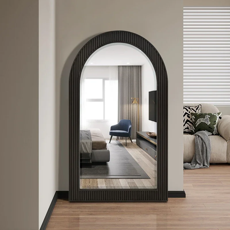 MM European high-end arched floor mirror clothing store French full-body fitting mirror household light luxury