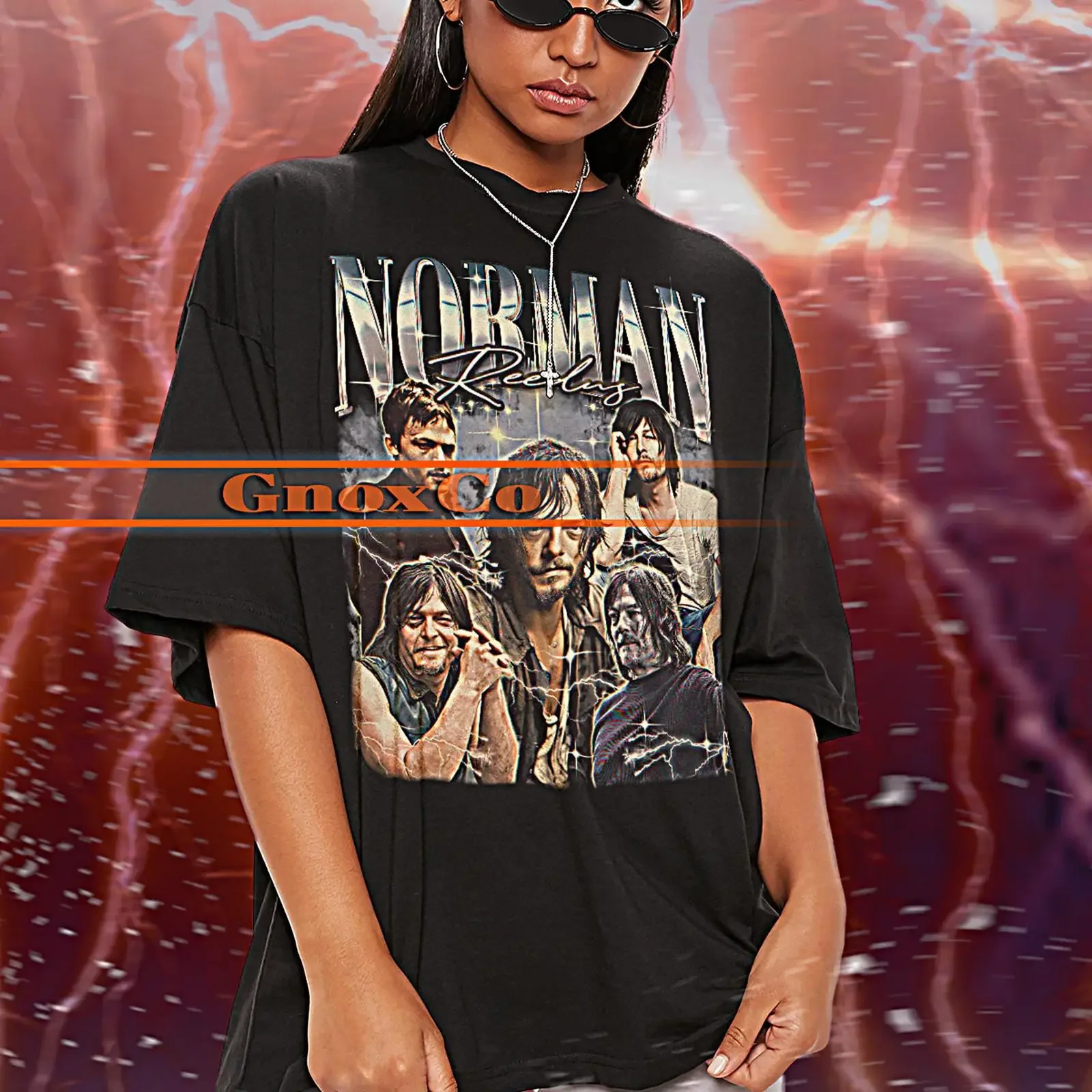 Norman Reedus Bootleg Rap T Shirt Vintage Band Oversized Streetwear Top vintage Washed Casual Versatile Unisex homme graphic