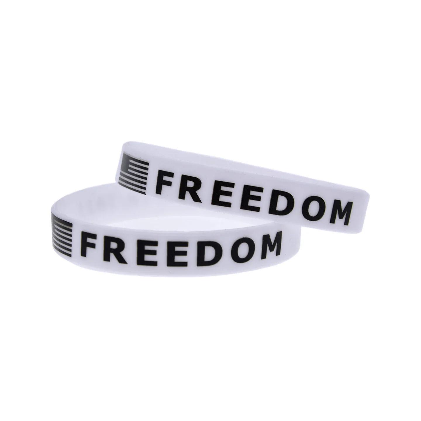 50 Pcs Freedom Silicone Energy Wristband Stress Relief Wrist Strap Unisex Student Trendy Jewelry Bracelet