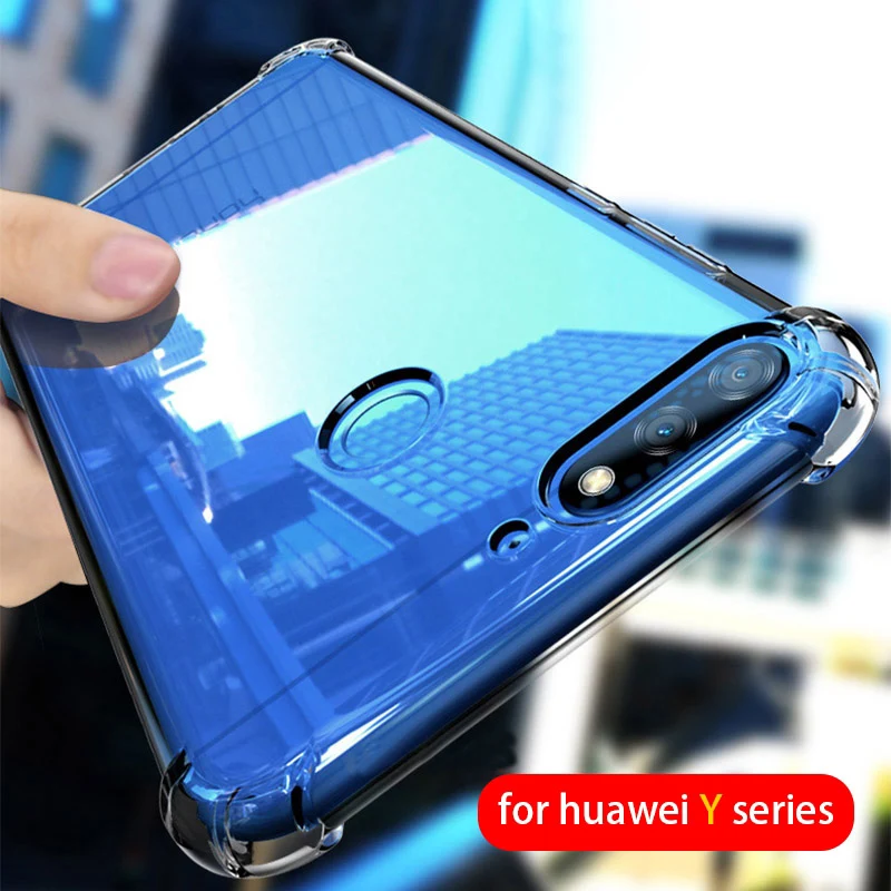 shockproof Airbag clear phone case on for huawei y9 y7 y6 y5 y3 prime 2018 2017 2019 ii y5 lite Transparent soft tpu back cover