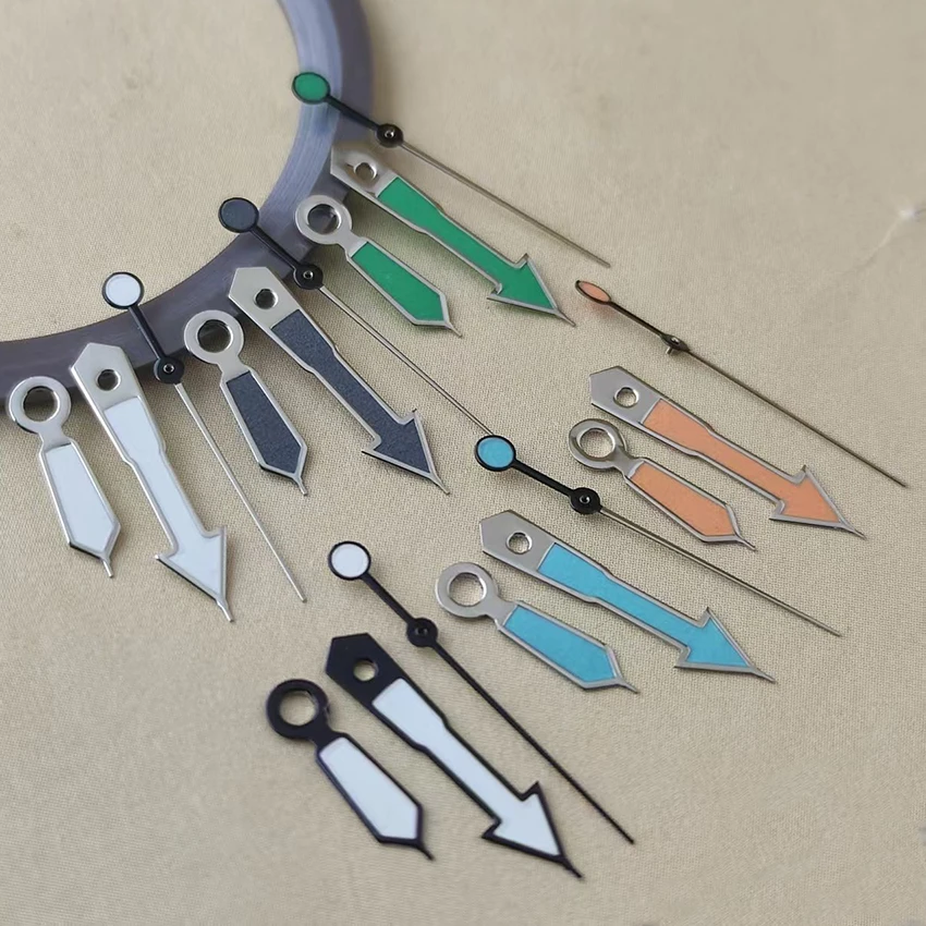 Watch Accessories NH35 Hands Green Luminous Green Silver Watch Hands For NH34 NH35 NH36 4R 7S Movement 007 009 Watches Pointers