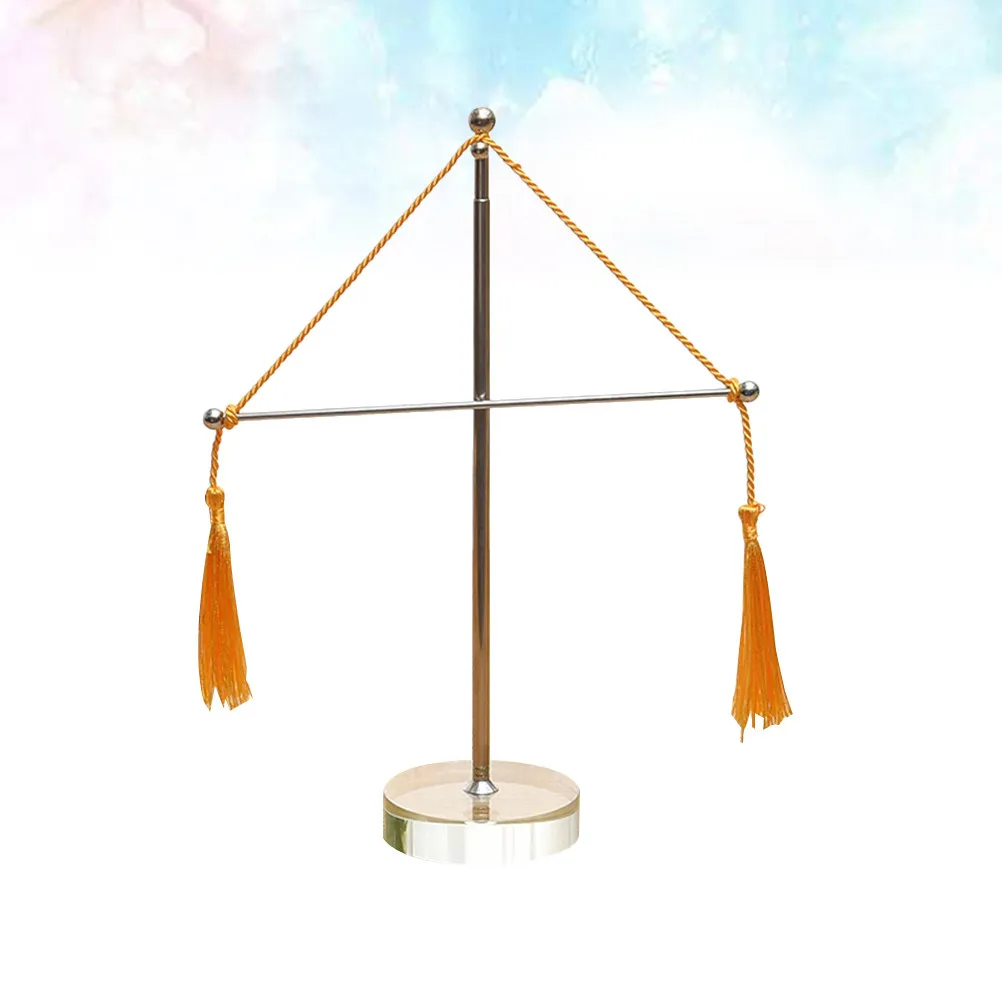 Metal Desktop Flag Stand with Telescopic Rod and Stable Glass Base for Office Party Festival Tabletop Mini Flag Rack Accessories