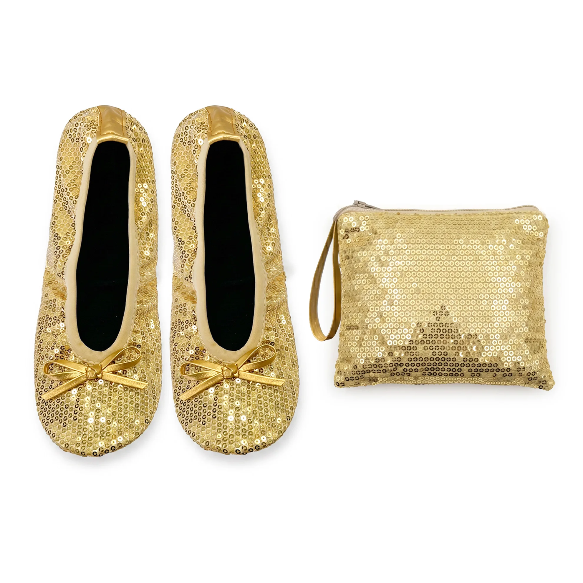 Faltbare, tragbare Ballettschuhe für Damen mit passender Tragetasche. Ideal für Reisen, Hochzeiten, Pendeln, Autofahren und Partys. – Detail 3