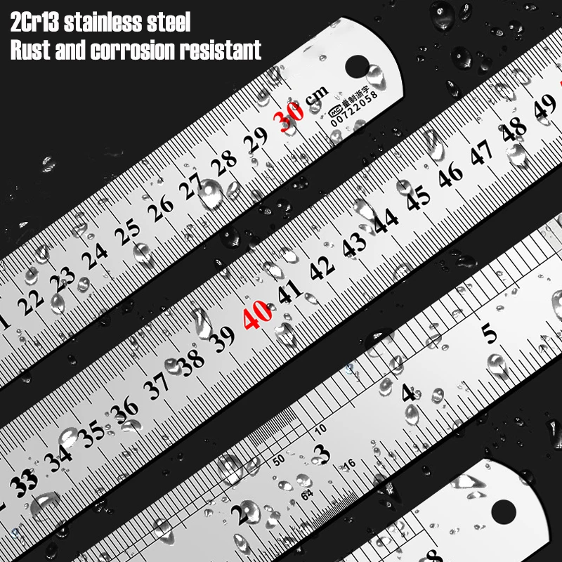 Metric/Inch Stainless Steel Straightedge 15/20/30/50CM Metal Ruler Drawing Cutting Furnishing Office Precision Measuring Tools