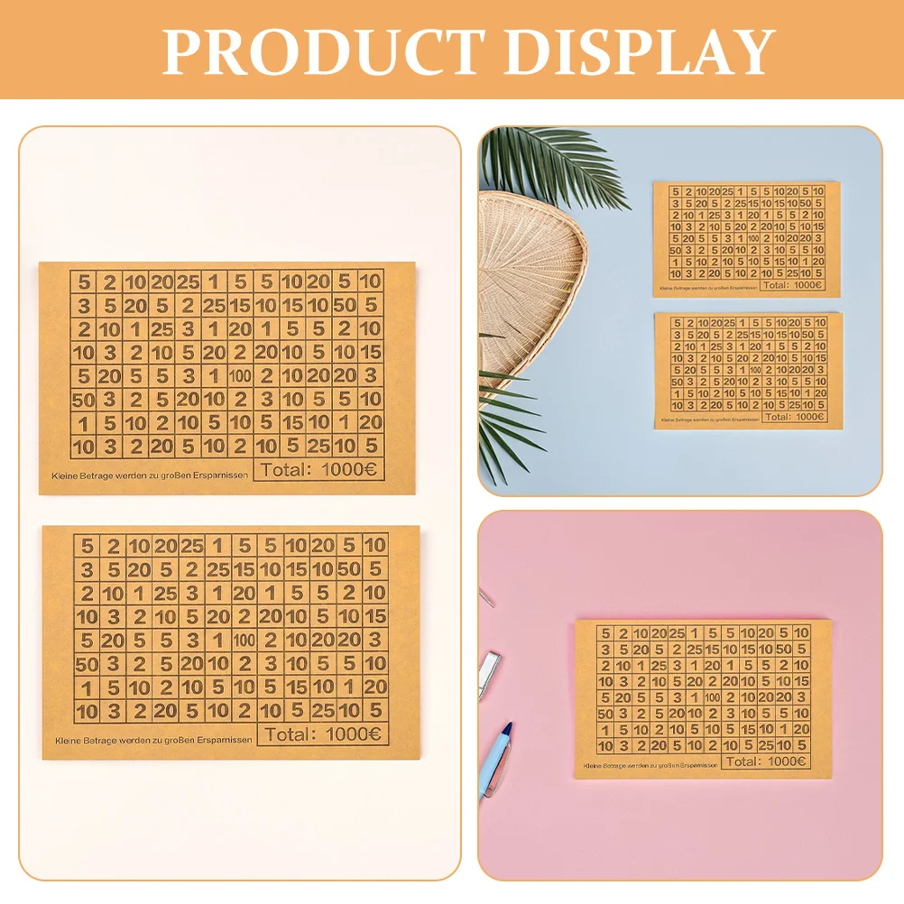 40 Sheets DIY Money Box Stickers Savings Challenge Euro Number Labels Budgeting Target Stickers Budget Binder Labels