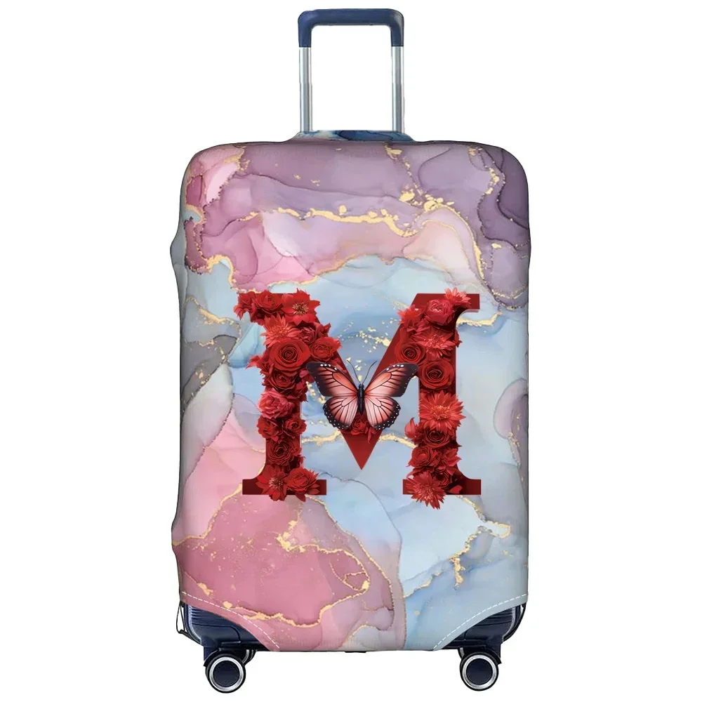 Stretch Fabric Luggage Cover Suitcase Protector Baggage Case for18-32 Inch Suitcase Case Red Rose Series Travel Organizer