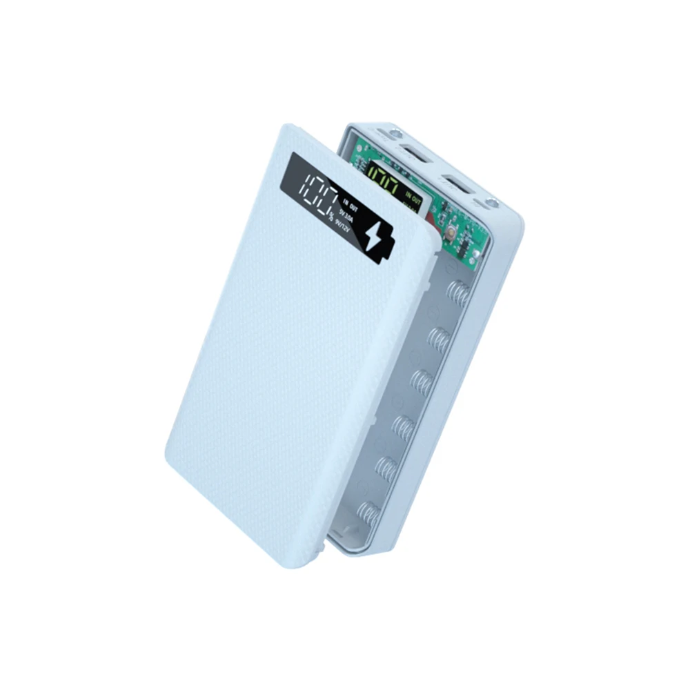 Quick Charge Version Detachable 6*18650 Power Bank Case Dual USB Mobile Phone Charge QC 3.0 PD DIY Shell 18650 Battery Holder