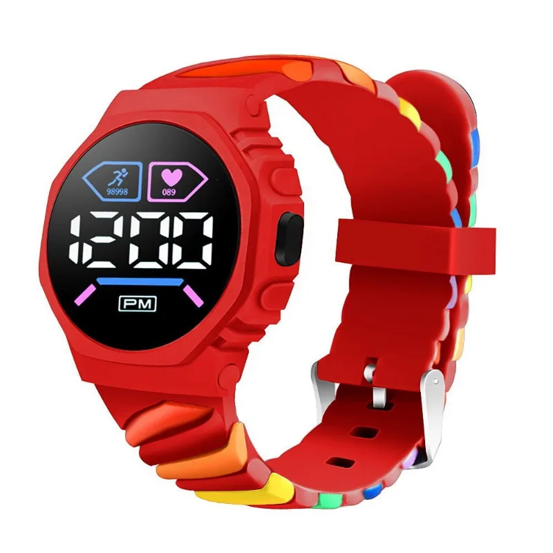 New LED Electronic Watch For Middle School Students Creative Outdoor Sports Circular Children's Electronic Watch In Stock