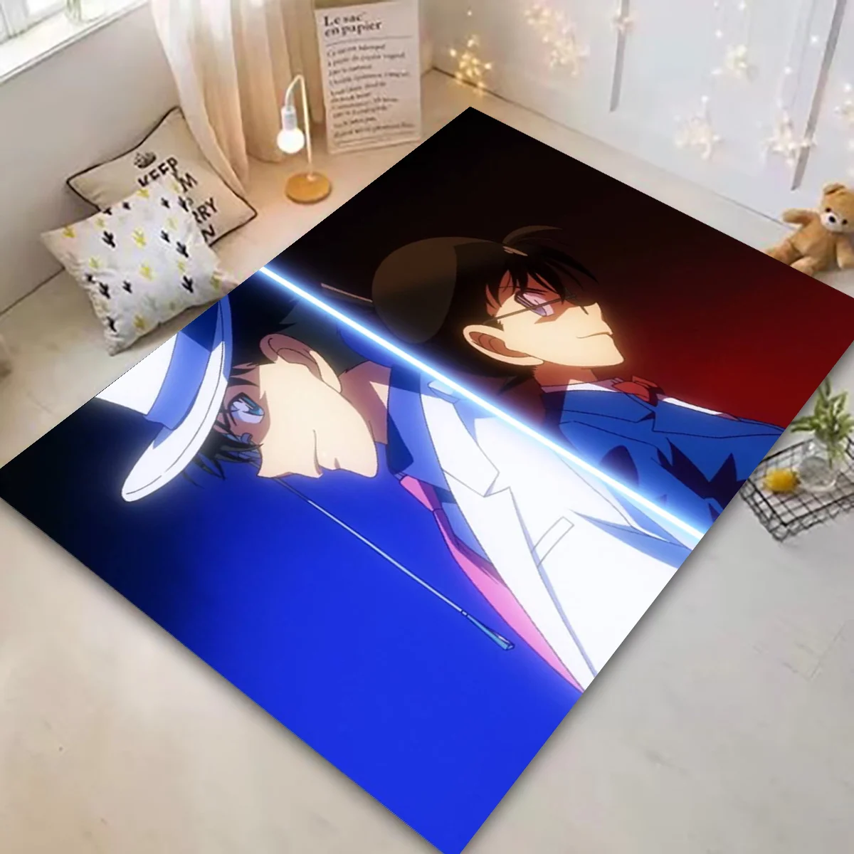 

D-Detective C-Co-nans Cartoon Anime Area Rug,Carpet for Living Room Bedroom Sofa Doormat Decor, Kids Play Non-slip Floor Mat