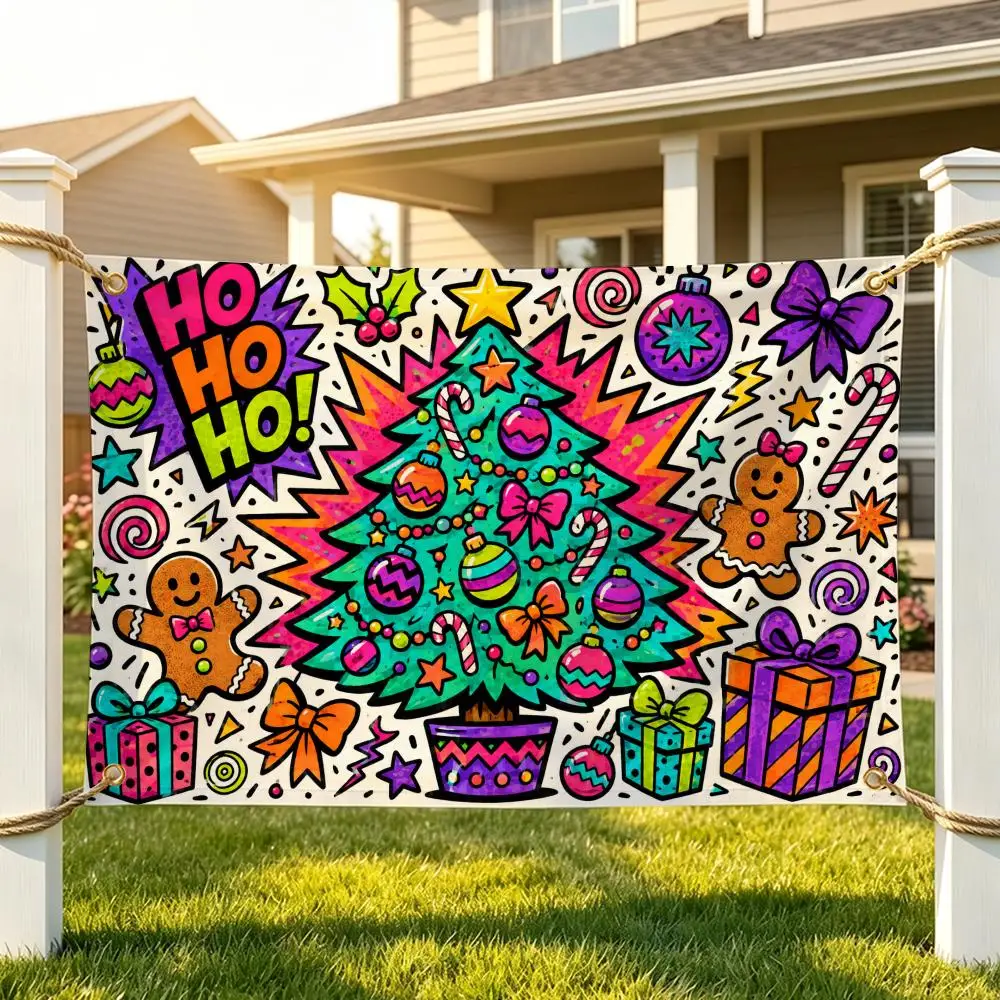 Neon Pop Christmas Carnival Flags are suitable for homes, bars, hotels, birthday parties, fan support, and themed collections
