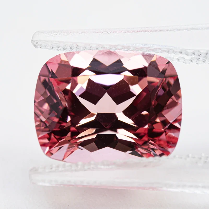 Lab Grown Padparadscha red Lotus Flower Rectangular Cushion Shape VVS1 Charms DIY for Jewel Making Selectable AGL Certificate