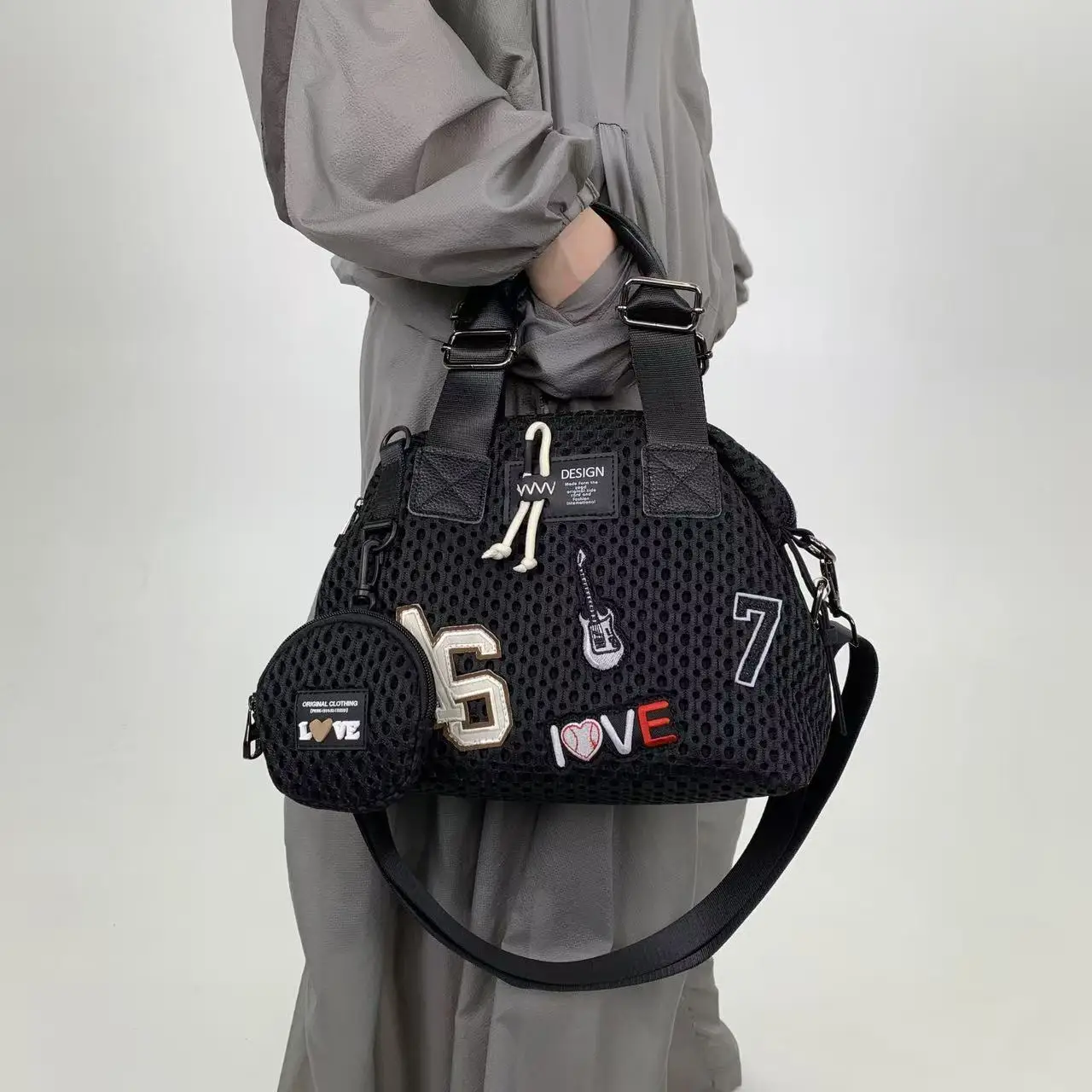 

Ladies' fashionable and personalized adhesive cloth nylon handbag, casual and versatile with small bag, crossbody shoulder bag