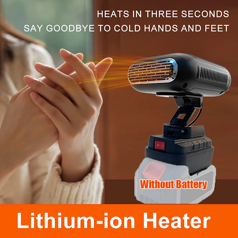 Winter Car Heater Dual USB Ports Defrost Heater Cooling and Heating Dual Function Fan Suitable For Makita 21V Li-ion Batteries