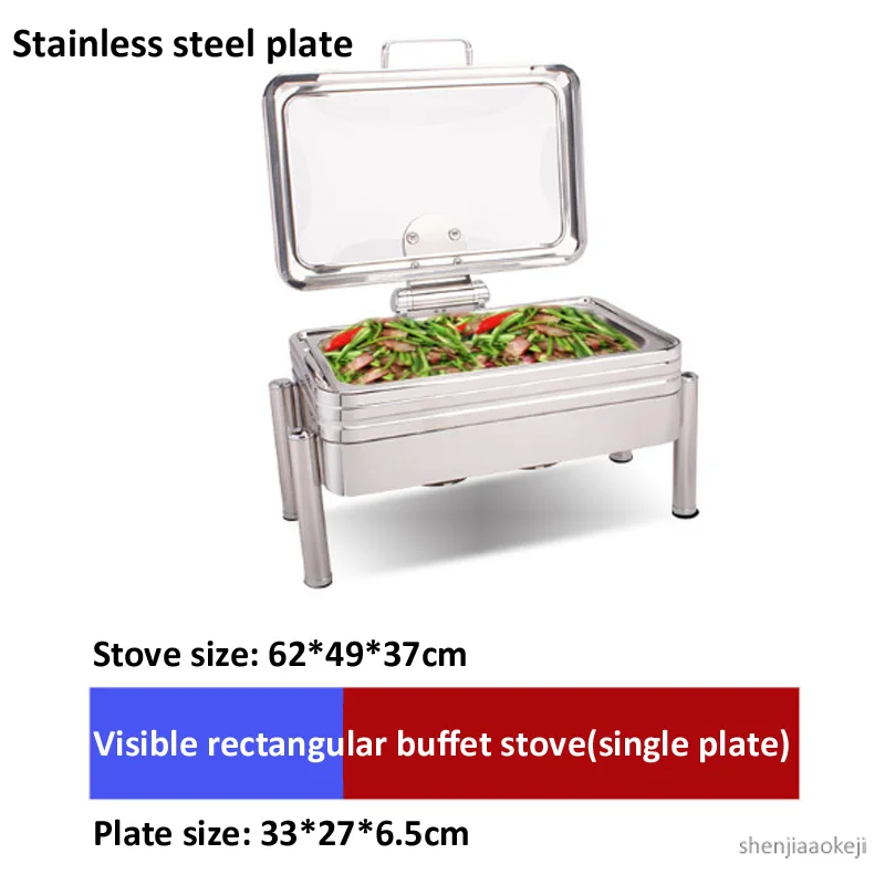 Прямоугольная Роскошная стеклянная Буфетная печь, подогрев спиртом/электрическая нагревательная пластина, подогревающая машина для пищевых продуктов, подогревающая печь