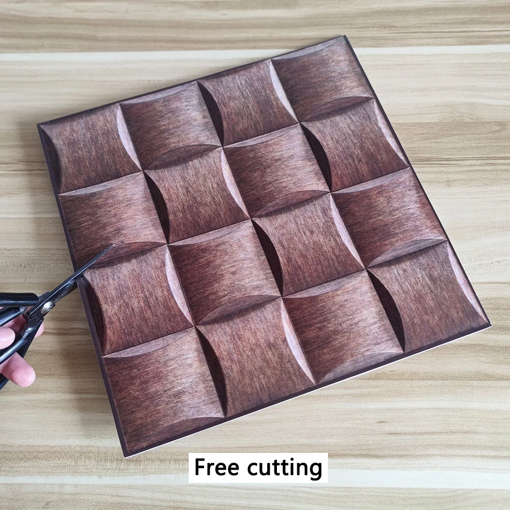5/10PCS of Soft Pack Pattern Self-adhesive Wall Sticker, Brown Minimalist Style, PVC Material, Wall Decoration,Peel And Stick