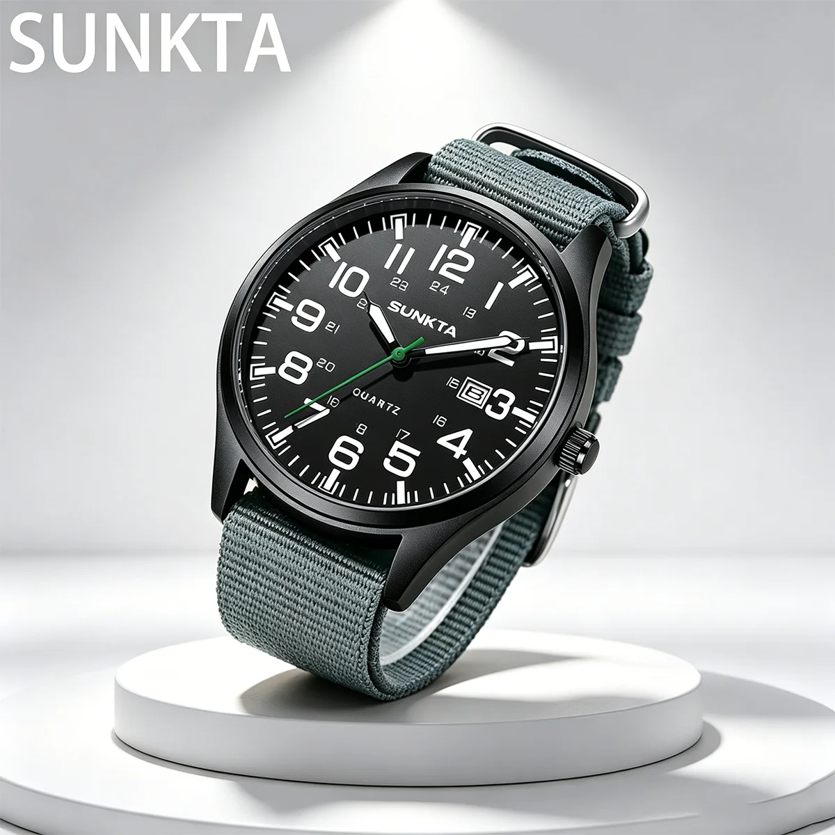 

SUNKTA 2026 Fashion Mens Nylon Watches Black Luxury Men Army Military Quartz Watch Calendar Date Wristwatch Relogio Masculino