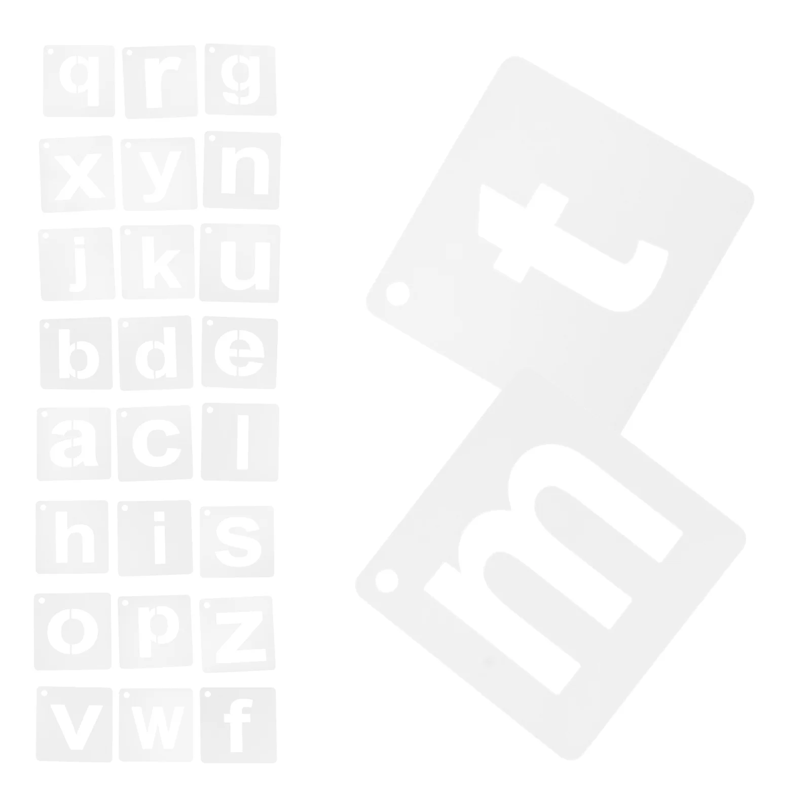 

1Set A-Z Letter Stencils Plastic Reusable Early Education Templates for Painting Crafts Wall Art Letter Drawing Stencil Set