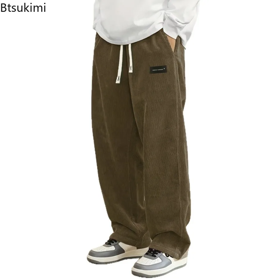 جديد الرجال السراويل غير رسمية مريحة الربيع والخريف نمط جديد فضفاض صالح المخملية النسيج بلون فضفاض السراويل الطويلة للرجال #6