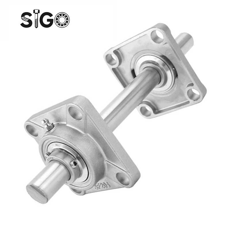 1PCS 304Stainless Steel Insert Bearing Square Base SUCF201 SUCF202 SUCF203 SUCF204 SUCF205 SUCF206