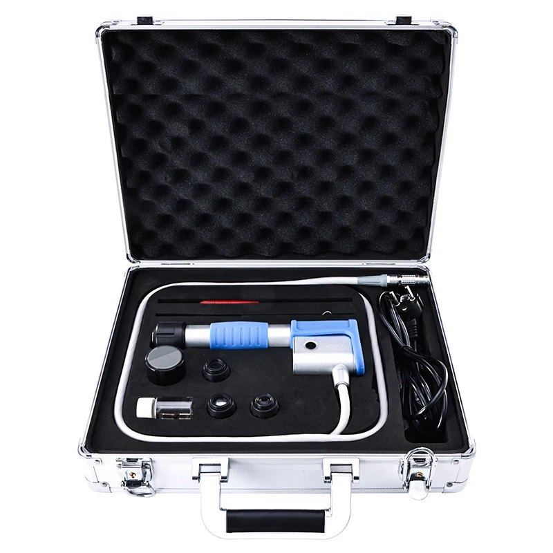 هوائي صدمة موجة الجمال أداة صندوق من نوع اللفافة أداة في المختبر نقطة مصفوفة تدليك هوائي أداة العلاج الطبيعي