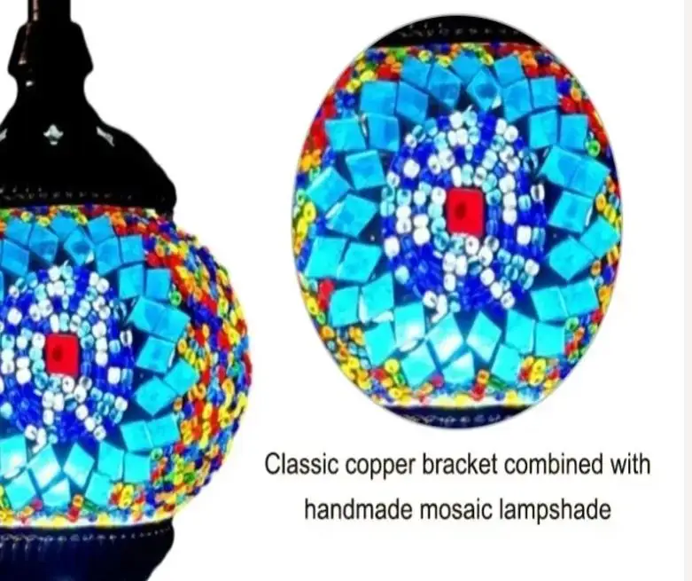 

Turkish Retro Lighting Decorative Glass Globe Fixture E27 Romantic Bar Restaurant Mediterranean Pendant Light for Bar Home Hotel
