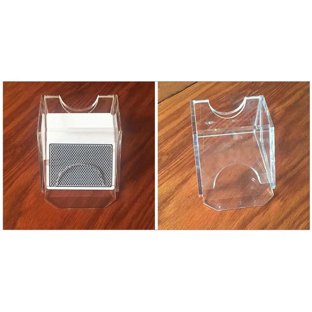 Easy Dealing Acrylic Card Dealer Shoe for Blackjack Poker Table Game Clear Weighted Wedge Professional Casino Accessory