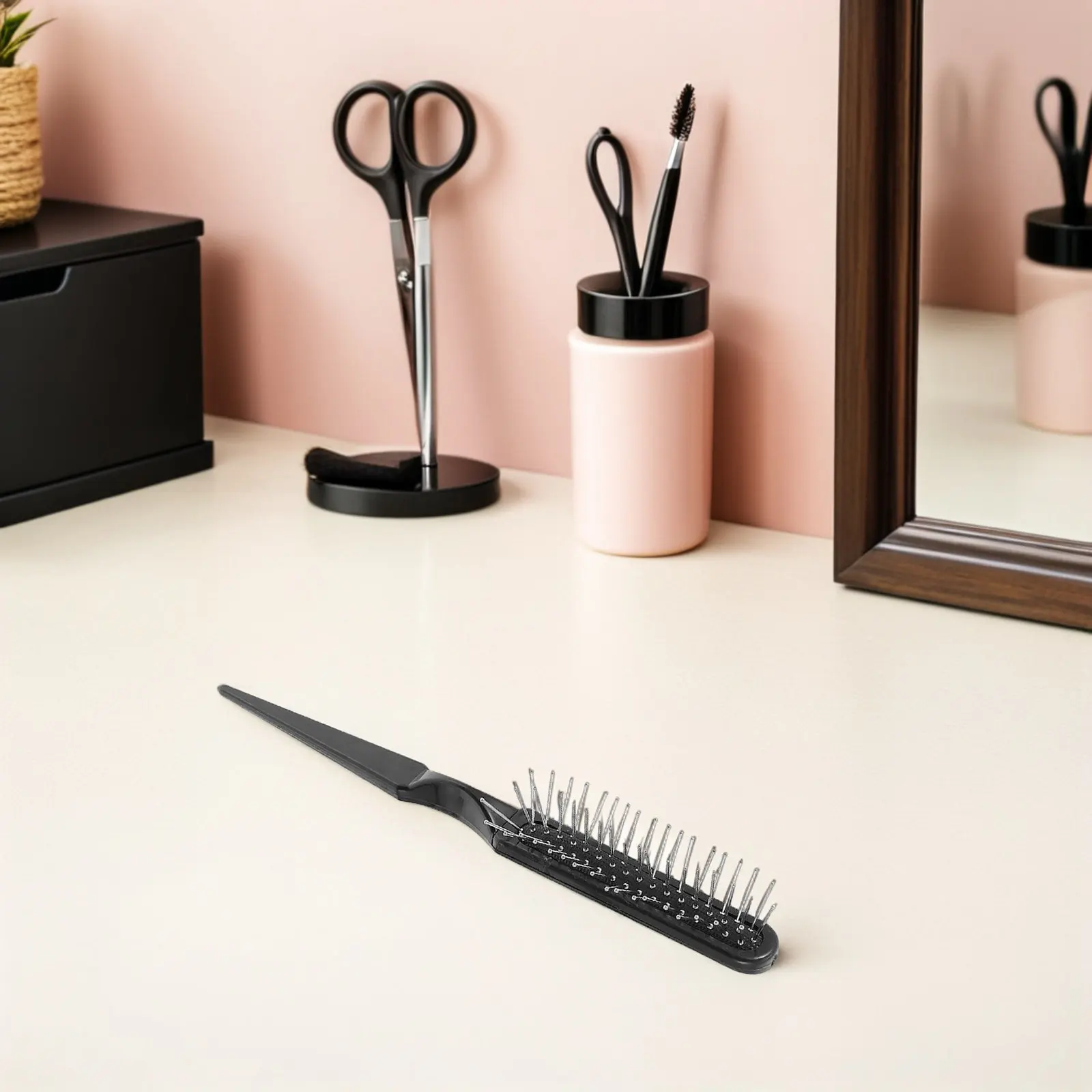 5Pcs Rat Tail Comb Black Styling Comb Detangling Braid Brush Hair Sectioning Curl Shaping Brush Hair Styling Tool for Men Women