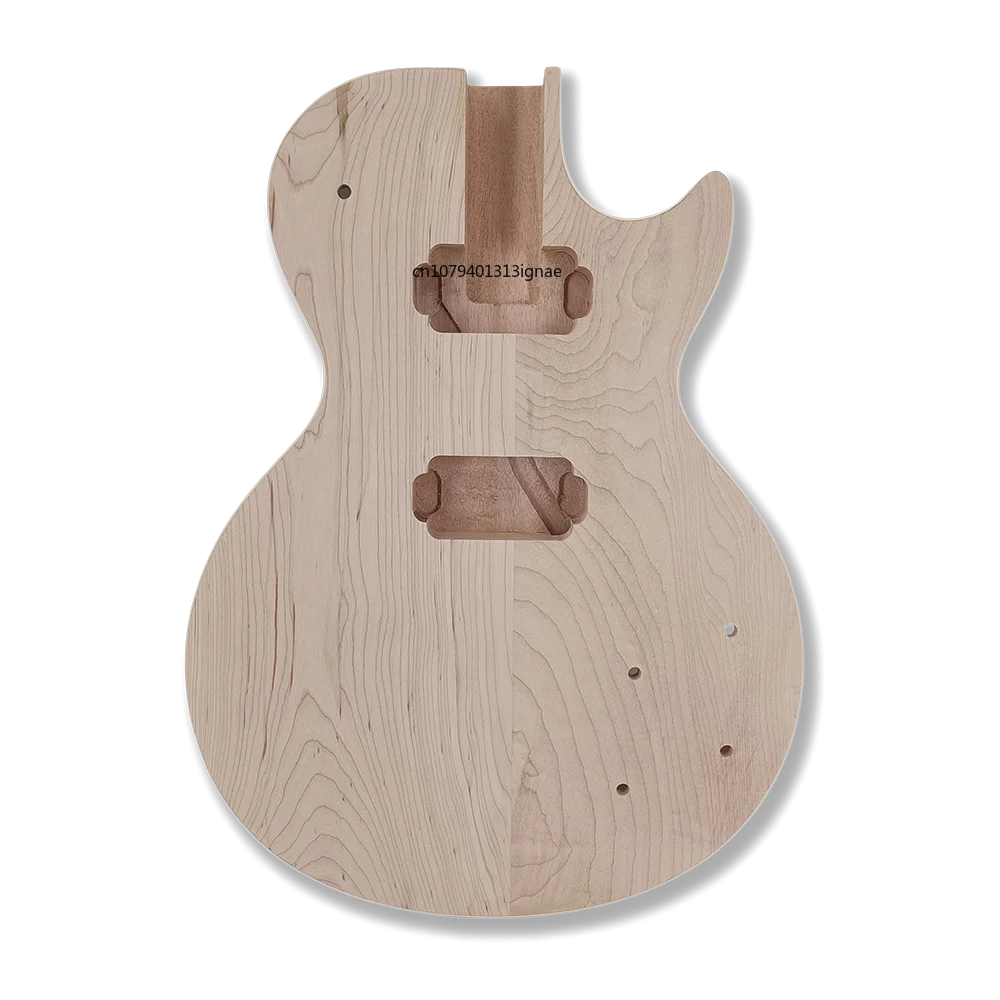 DIY L6T Electric Guitar Body, Two-Piece Construction Mahogany with Veneer, Unfinished “White” State