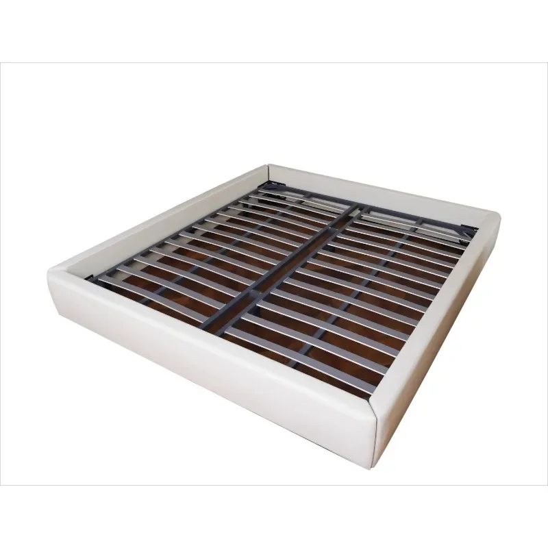 

Pearl color backrest queen bed soft bag skin cream leather master bedroom double bed