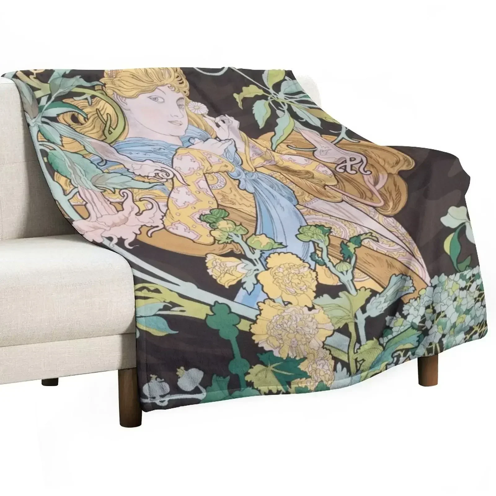 Alphonse Mucha Throw Blanket blankets ands Luxury Throw christmas gifts Soft Plaid Baby Weighted Blankets