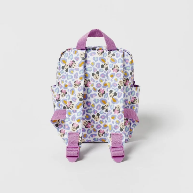 Disney-mochila con estampado de dibujos animados de Mickey y Minnie para niños, de gran capacidad Bolsa Escolar, almacenamiento de libros, guardería, bebé