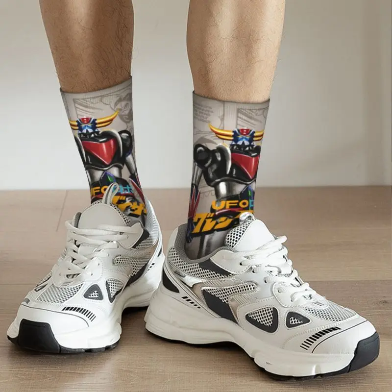 Mazinger Z Anime Men Women Crew Socks Unisex Novelty 3D Printing UFO Robot Goldorak Dress Socks