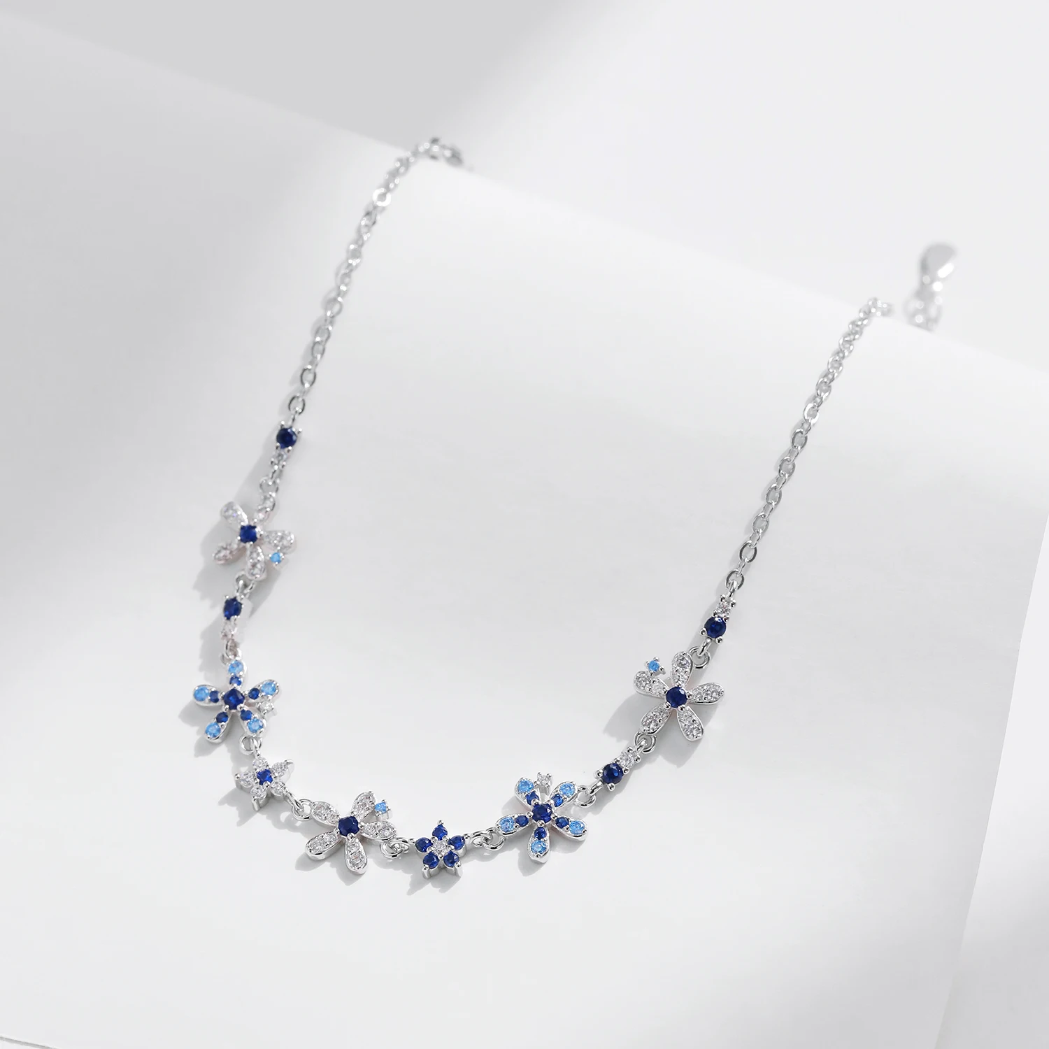MODIAN 925 Sterling Silver luksusowe kwiaty Pave ustawienie CZ genialne bransoletki moda codzienny Link Chain dla damska biżuteria na prezent — zdjęcie 5