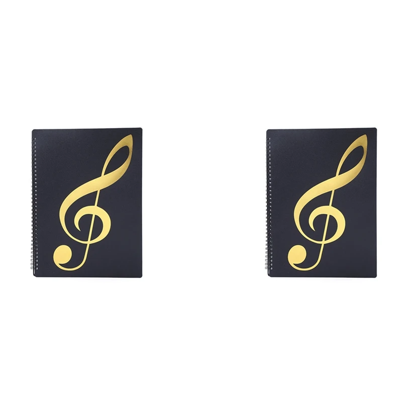 

2X Sheet Music Folder, 60 Pages, Sheet Music/Holder,Fits Letter Size A4, Writable & Detachable Choir Folder (Black)