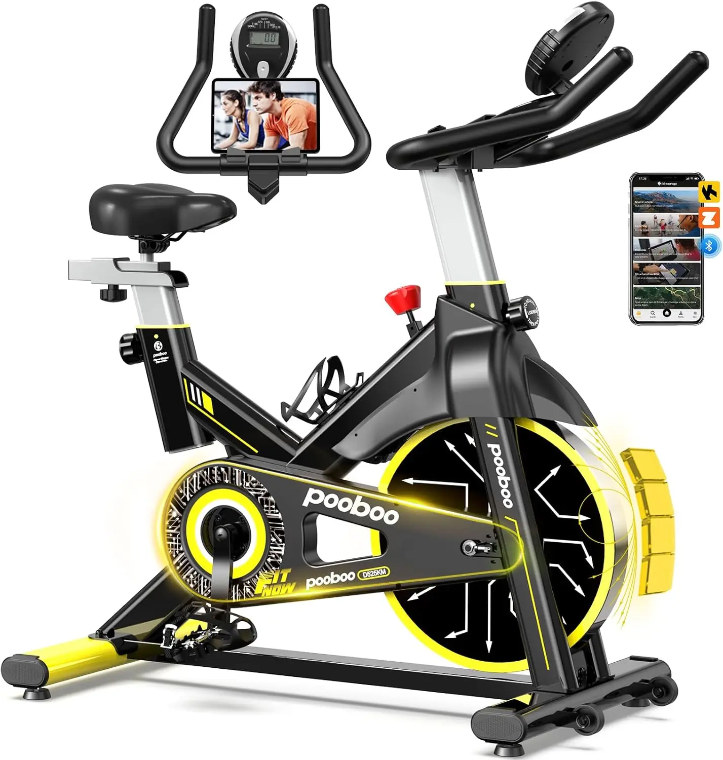 

Indoor Exercise Bike, Metal, Silver, Quiet Operation, Suitable for Home Use