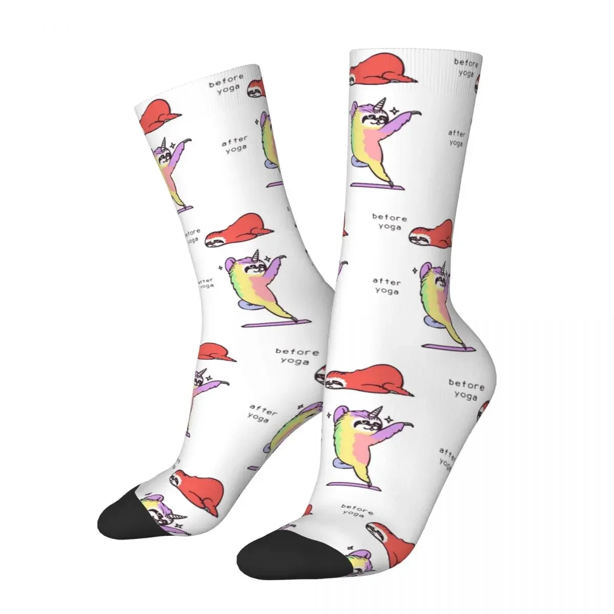 Sloth After Yoga Socks Harajuku Super Soft Stockings All Season Long Socks Accessories for Man's Woman's Gifts