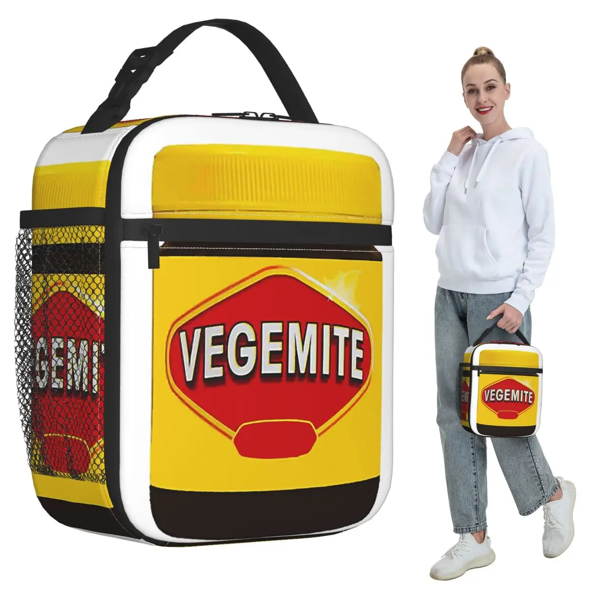 

Vegemite Insulated Lunch Bag for Women Office Cooler Thermal Food Box Tote Leakproof Lunch Boxes Container