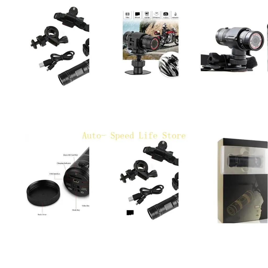 02DA Full High Definition 1080P Mini Sports Camera Bike Motorcycle Helmet Action DVR Video Camera for Outdoor Sports