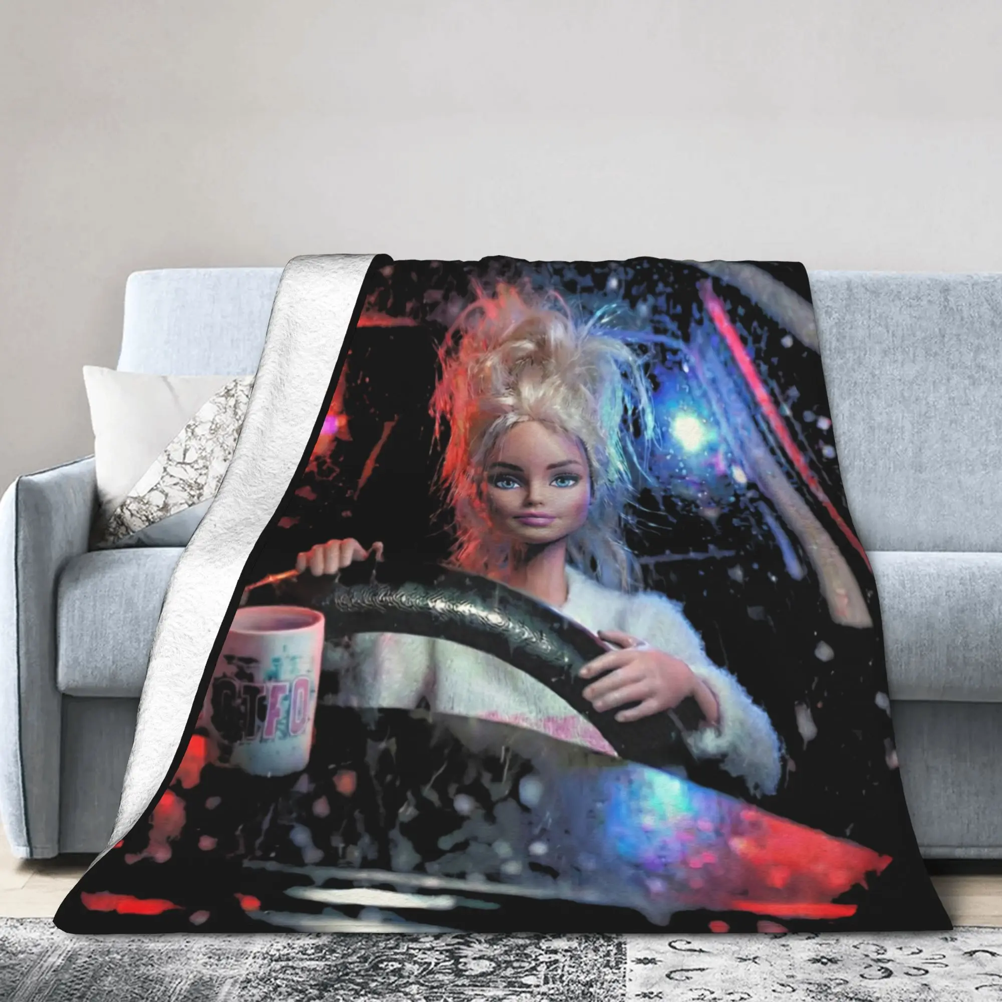 Blonde Doll Disheveled Doll Blankets Lightweight Thin Fleece Relax Present  Throw Blankets Bedspread