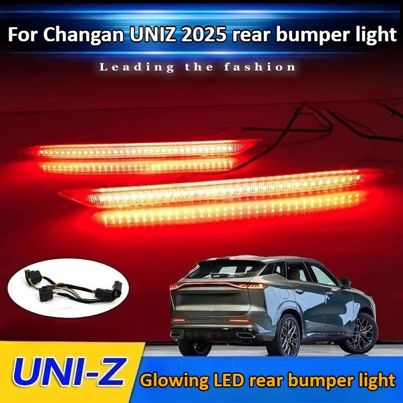 

Для Changan UNIZ 2024, отражатель заднего бампера, модный светодиодный стоп-сигнал, плавный указатель поворота